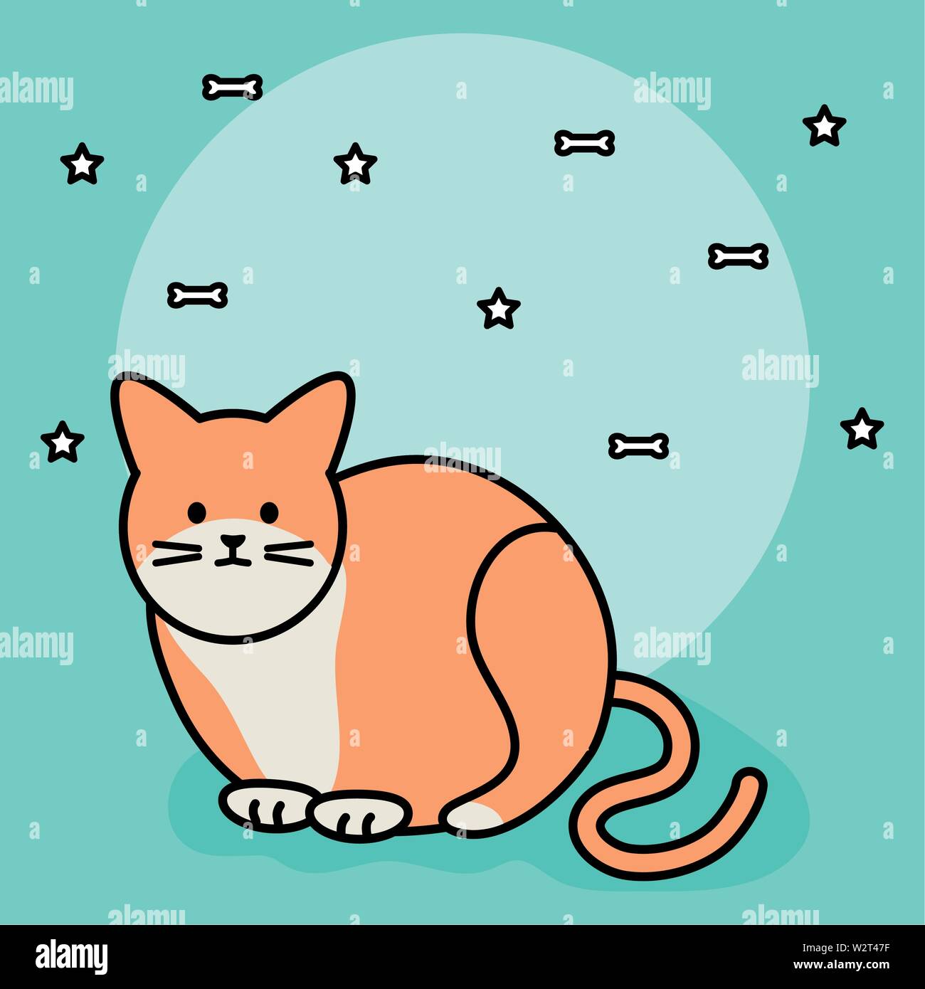 cute cat mascot adorable character vector illustration design Stock ...