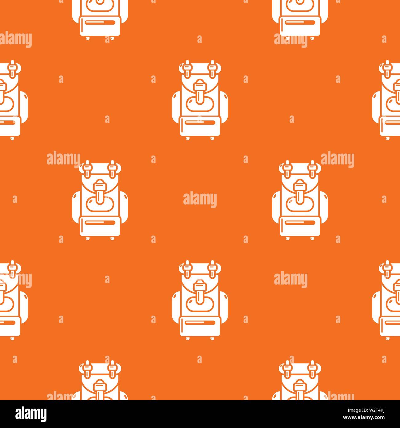 Backpack pattern vector orange Stock Vector