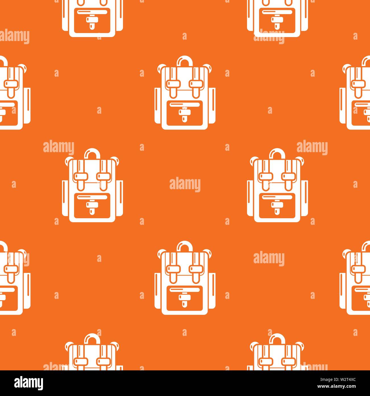 Backpack adventure pattern vector orange Stock Vector