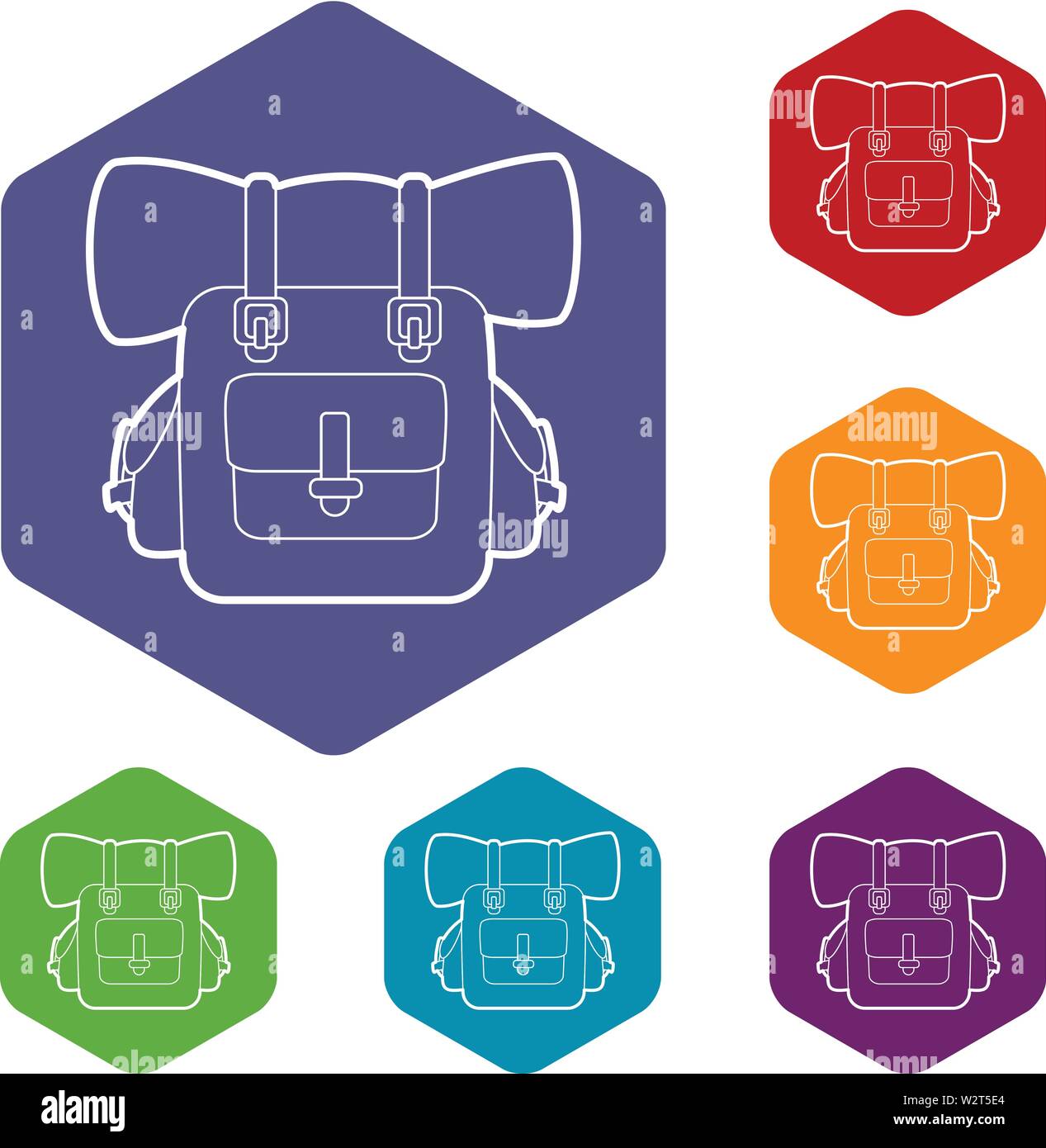 Backpack icons vector hexahedron Stock Vector