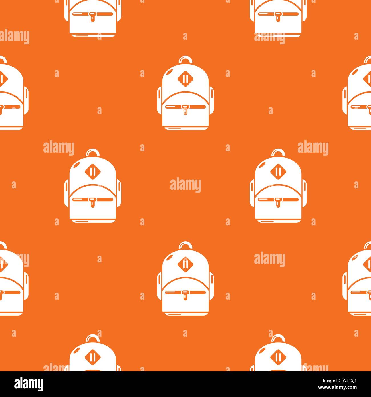 Schoolbag pattern vector orange Stock Vector