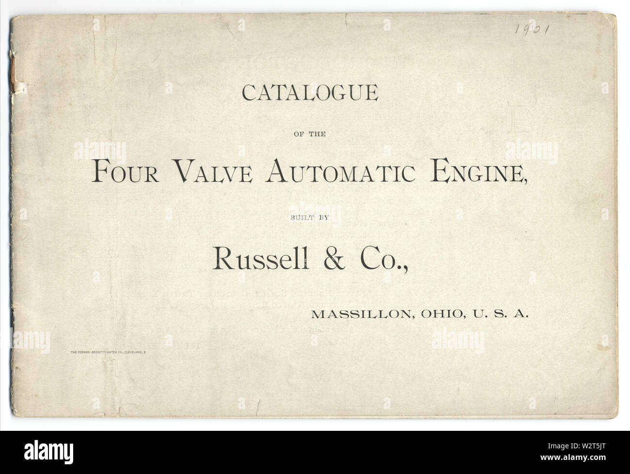 Cover, Catalogue of the Four Valve Automatic Engine Built By Russell