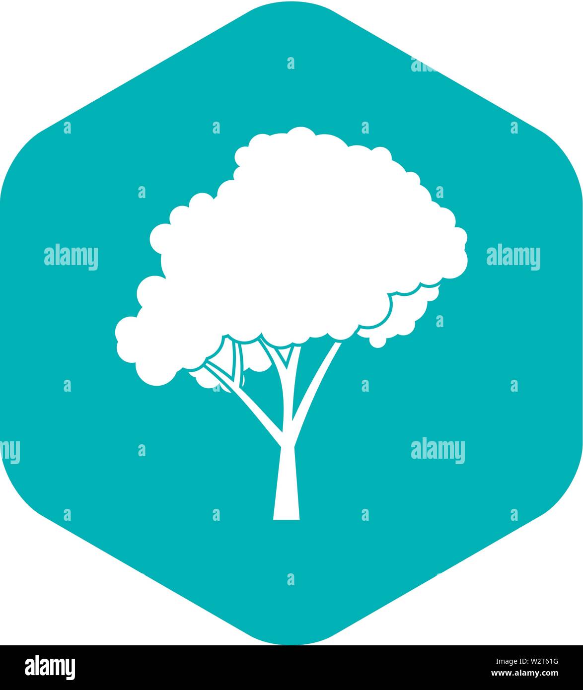 Tree with a rounded crown icon, simple style Stock Vector Image & Art ...