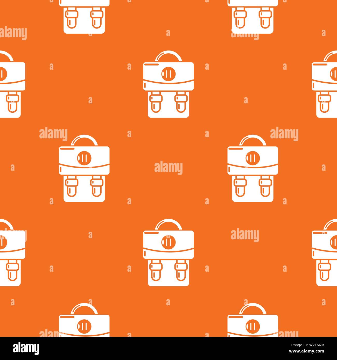 Backpack luggage pattern vector orange Stock Vector