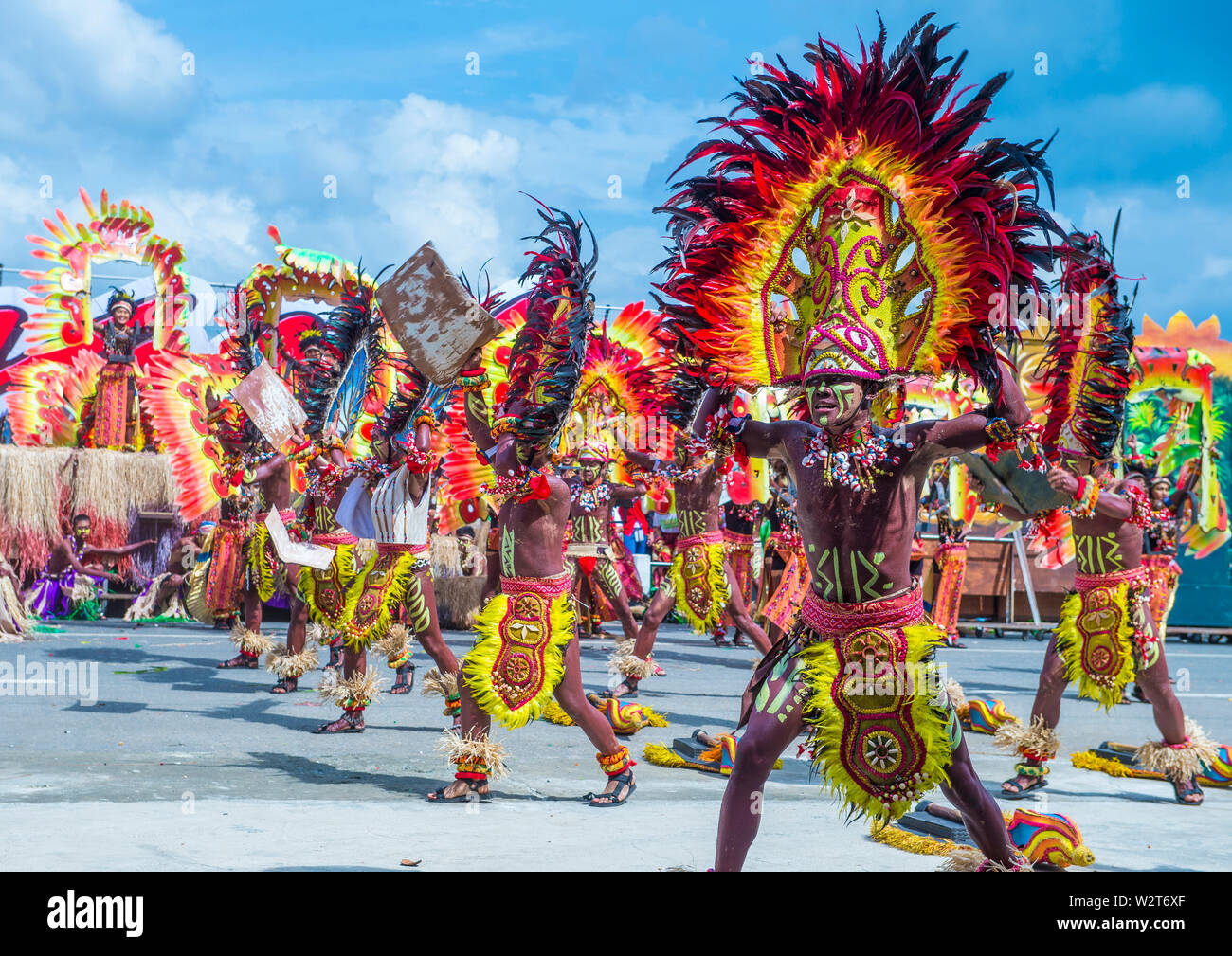 Participants in the Dinagyang Festival in Iloilo Philippines Stock Photo