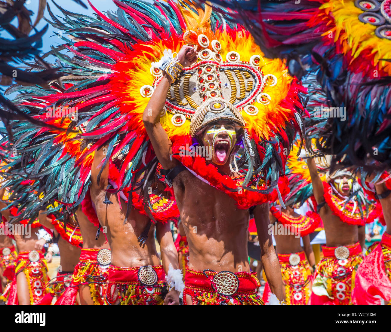 Participants in the Dinagyang Festival in Iloilo Philippines Stock