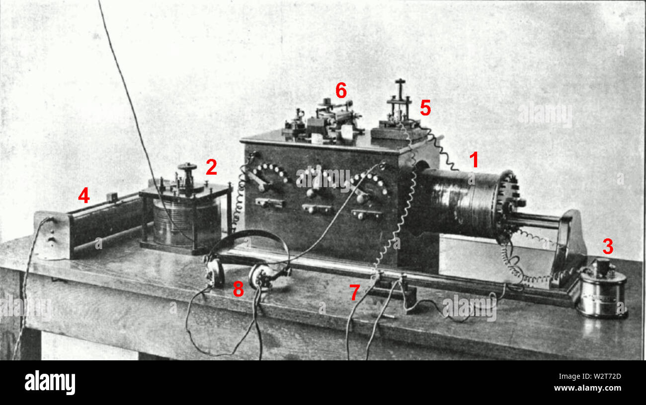 Crystal radio receiver from wireless era Stock Photo Alamy