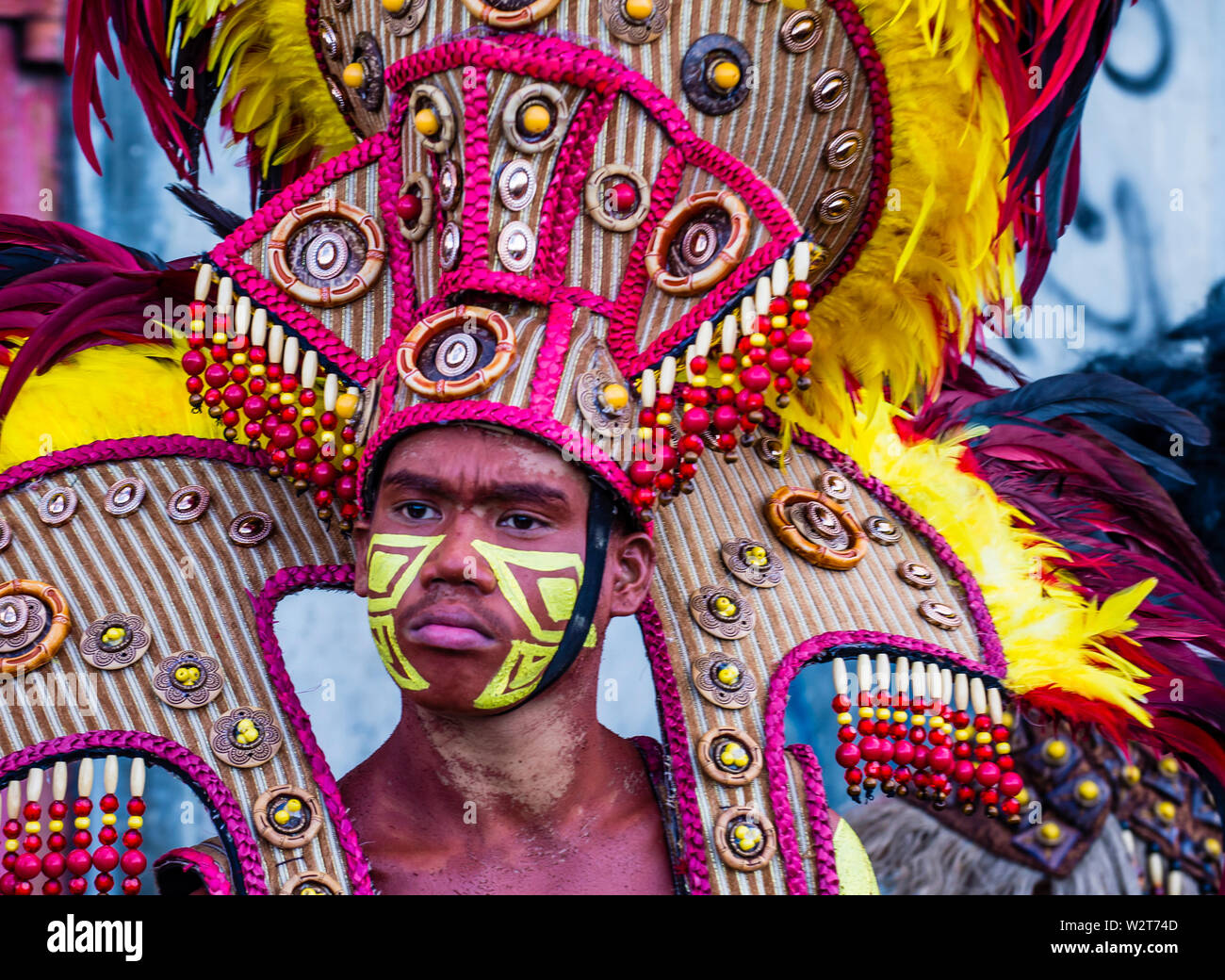 Participant in the Dinagyang Festival in Iloilo Philippines Stock Photo