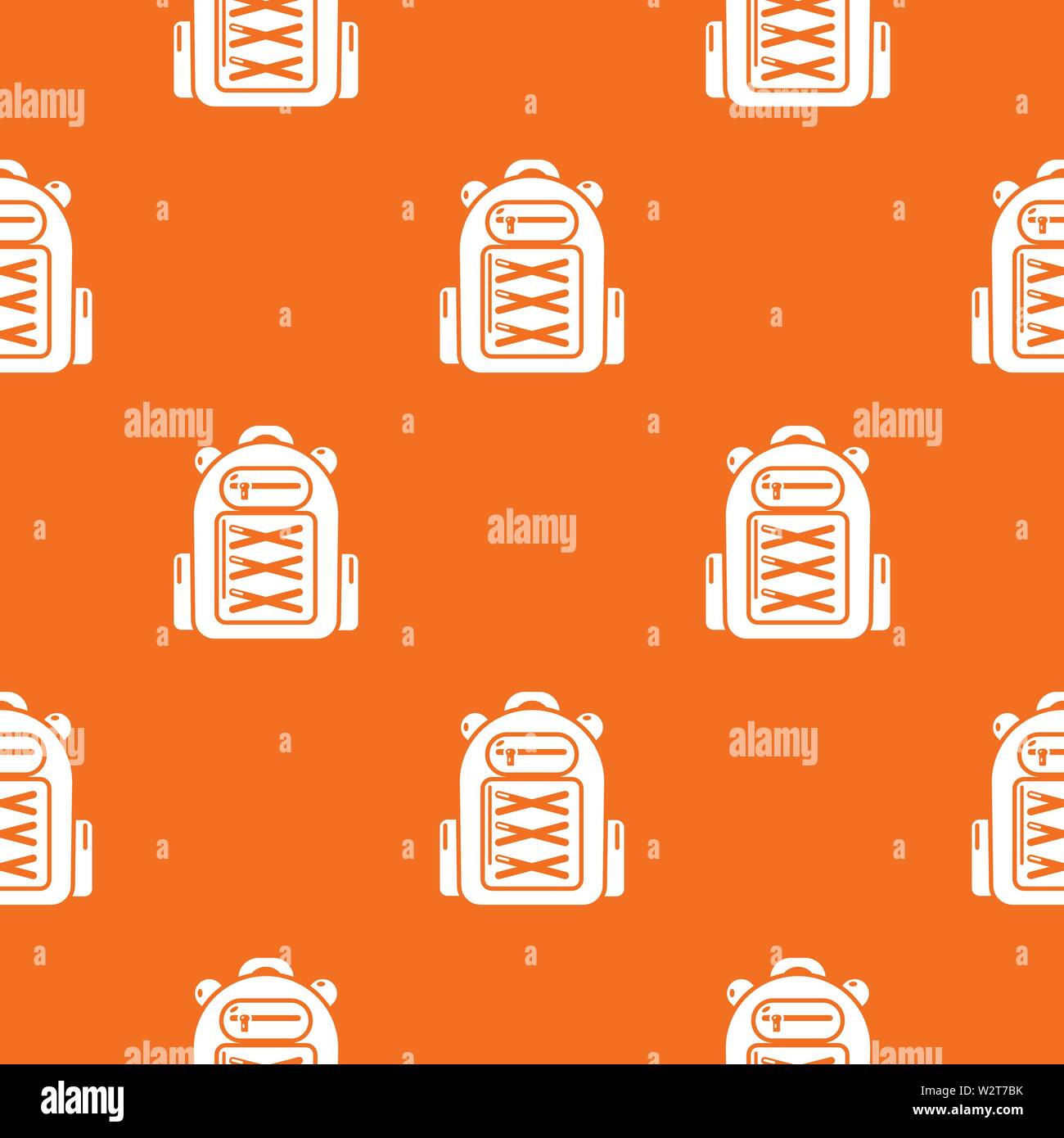 Backpack student pattern vector orange Stock Vector