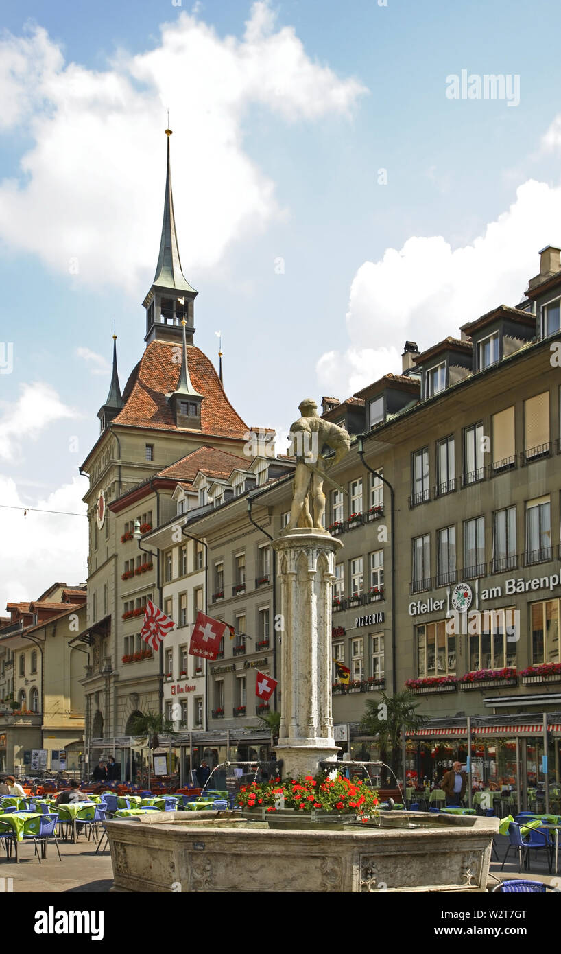 Barenplatz (Bear Plaza) in Bern. Switzerland Stock Photo