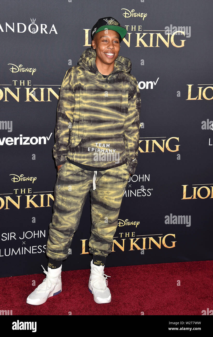 HOLLYWOOD, CA - JULY 09: Lena Waithe attends the premiere of Disney's 'The Lion King' at the Dolby Theatre on July 09, 2019 in Hollywood, California. Stock Photo