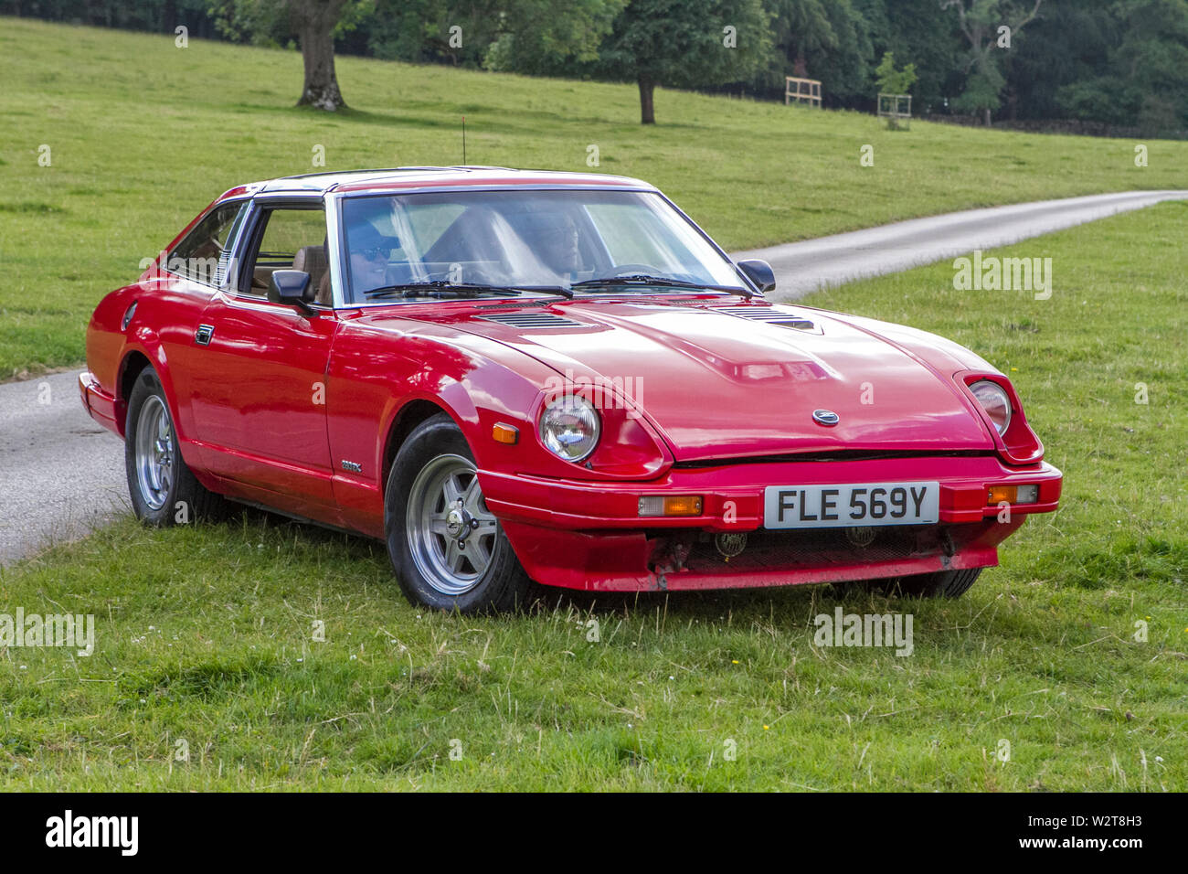 1983 Datsun 280 ZX; Vintage classic restored historic vehicles cars arriving at the Leighton Hall car show in Carnforth, Lancaster, UK Stock Photo