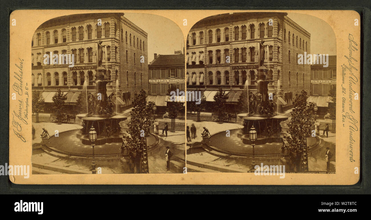 Davidson fountain, Cincinnati, Ohio, by Jarvis, J F (John F), b 1850 Stock Photo