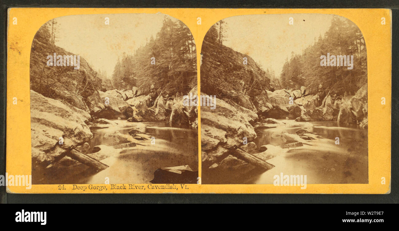 Deep Gorge, Black River, Cavendish, Vt, by Styles, A F (Adin French), 1832-1910 Stock Photo