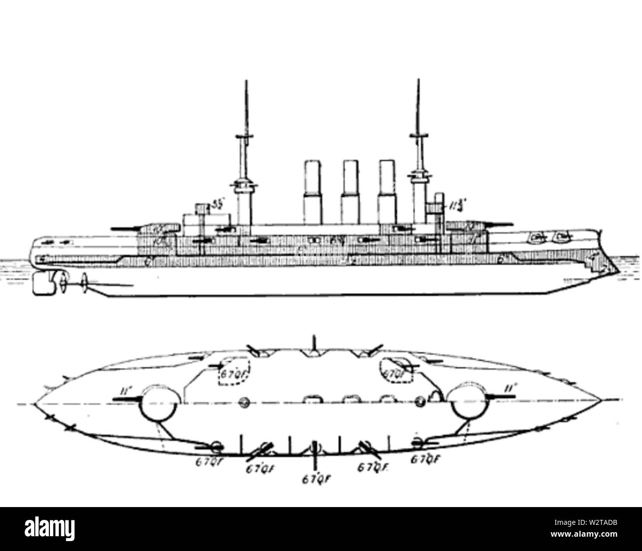 Deutschland class line-drawing Stock Photo - Alamy