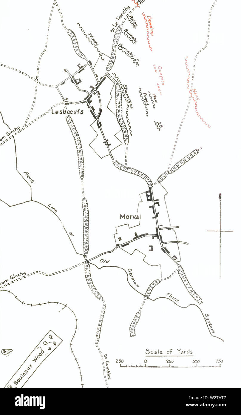 Diagram 56th Division Battle of Le Transloy, October 1916 Stock Photo
