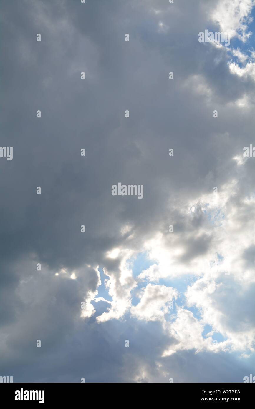 landscape, skyscape, cloudy sky with trees in the distance Stock Photo ...