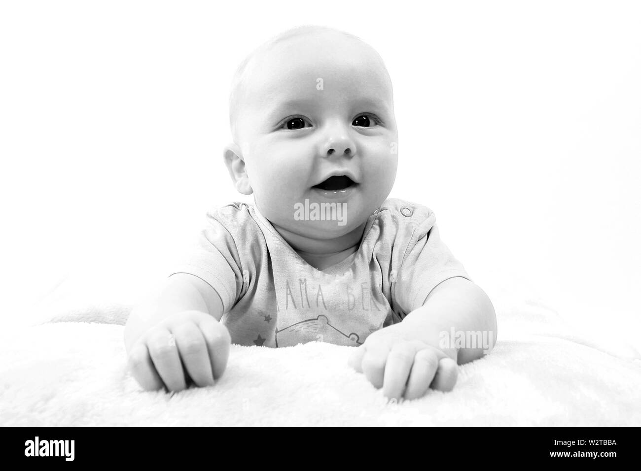 happy 5 month old baby boy Stock Photo