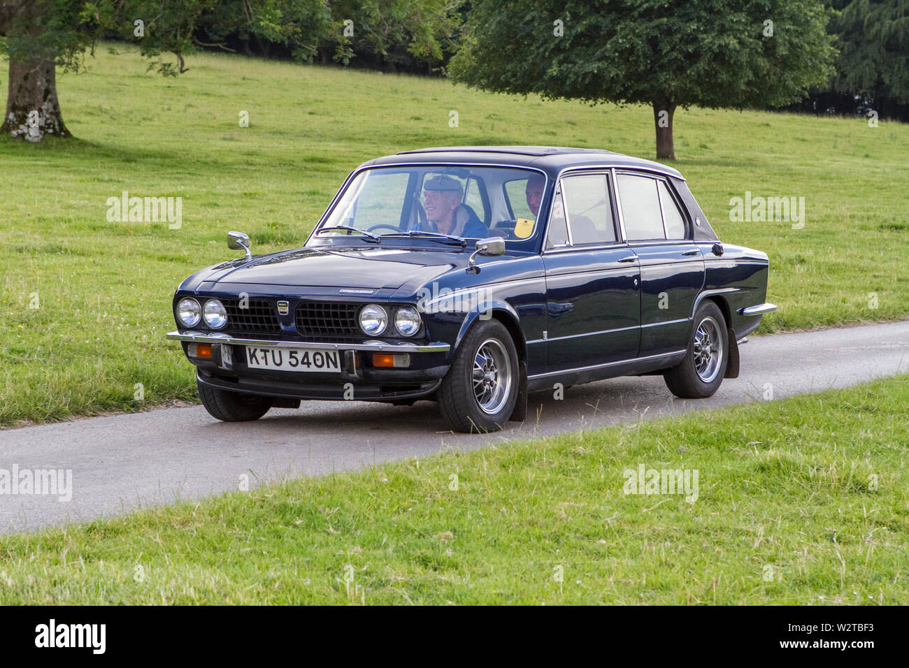 Portachiavi In Pelle Nero Con Logo Triumph Dolomite Sprint - Accessorio Auto D'Epoca