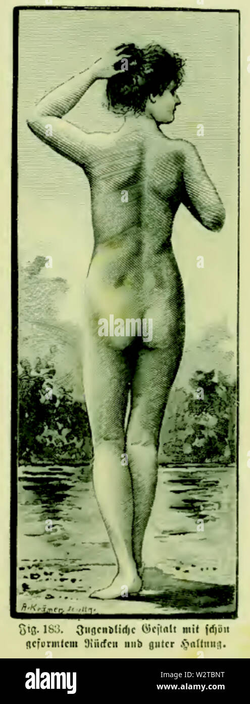 Die Frau als Hausärztin (1911) 183 Jugendliche Gestalt mit schön geformtem Rücken und guter Haltung Stock Photo