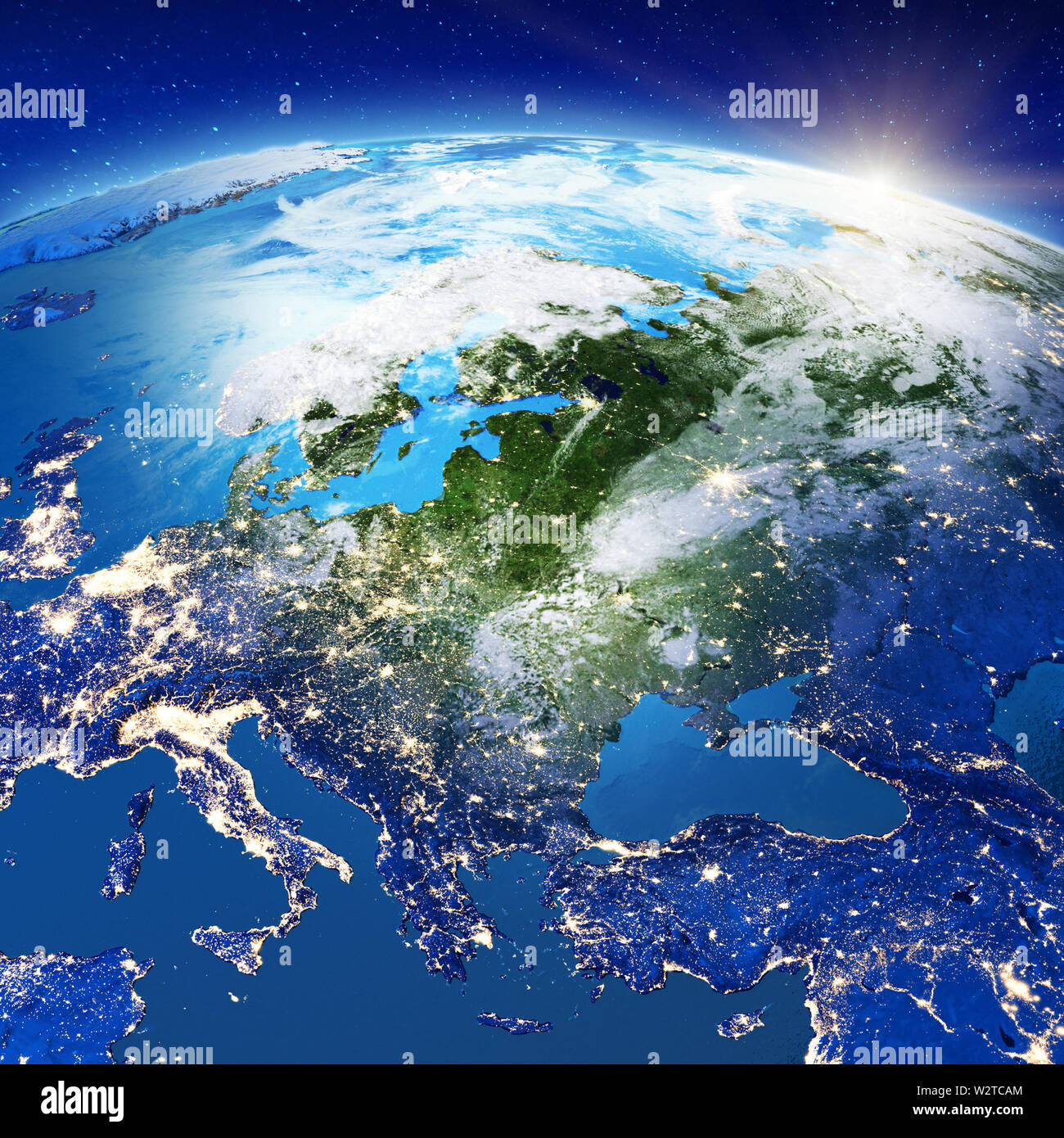 Central Europe from space Stock Photo