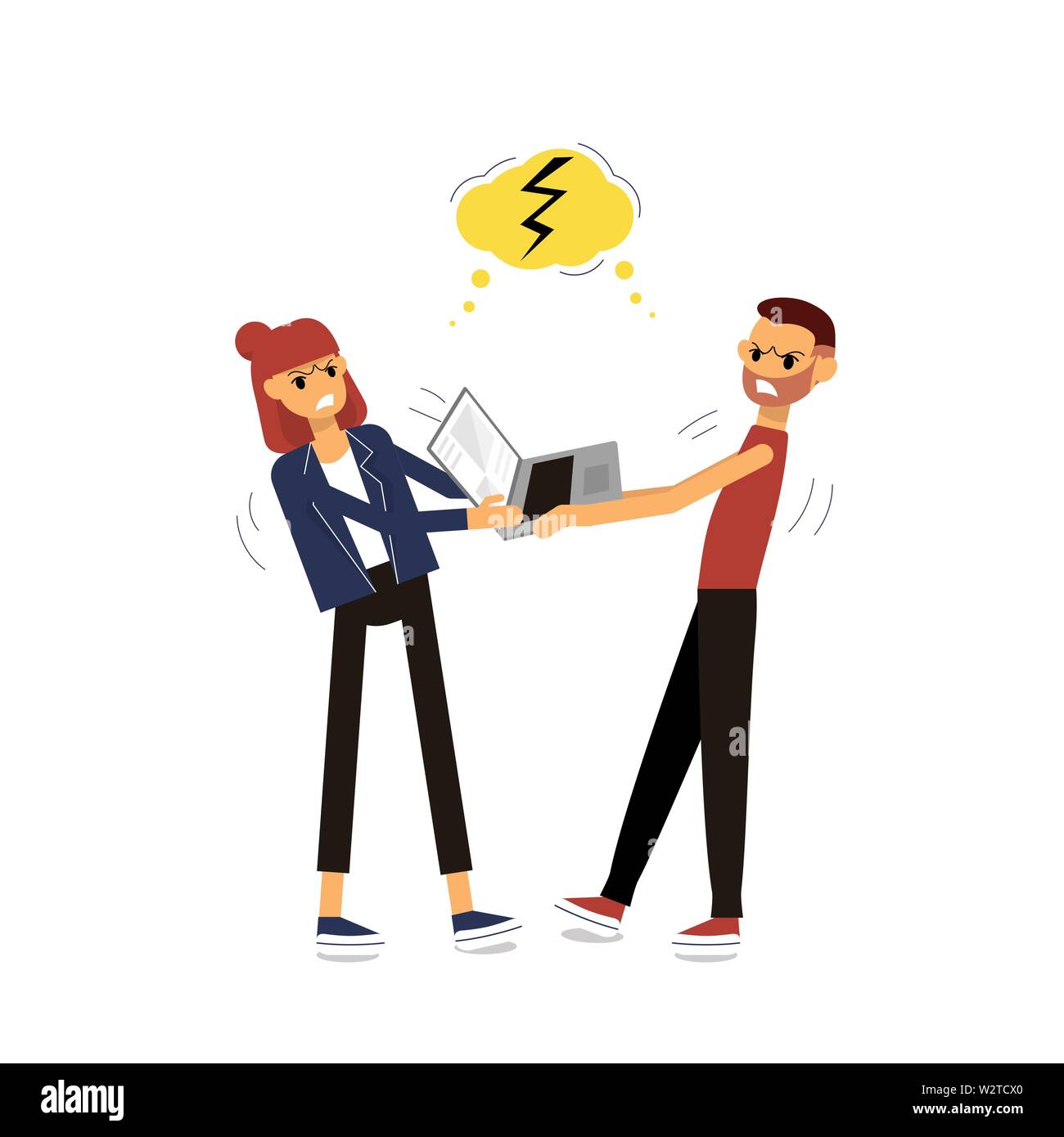 Woman man computer argue Stock Vector Images - Alamy