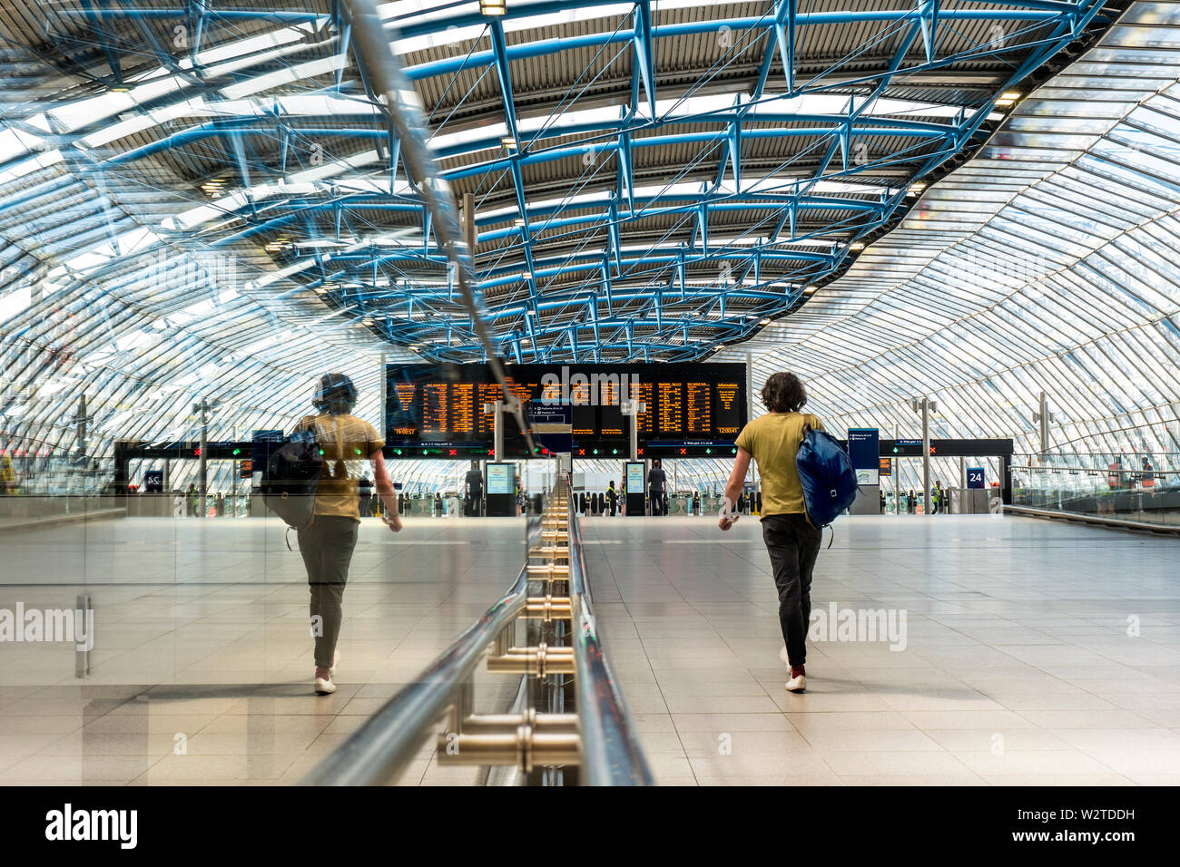 Rail train station platform information screens hires stock