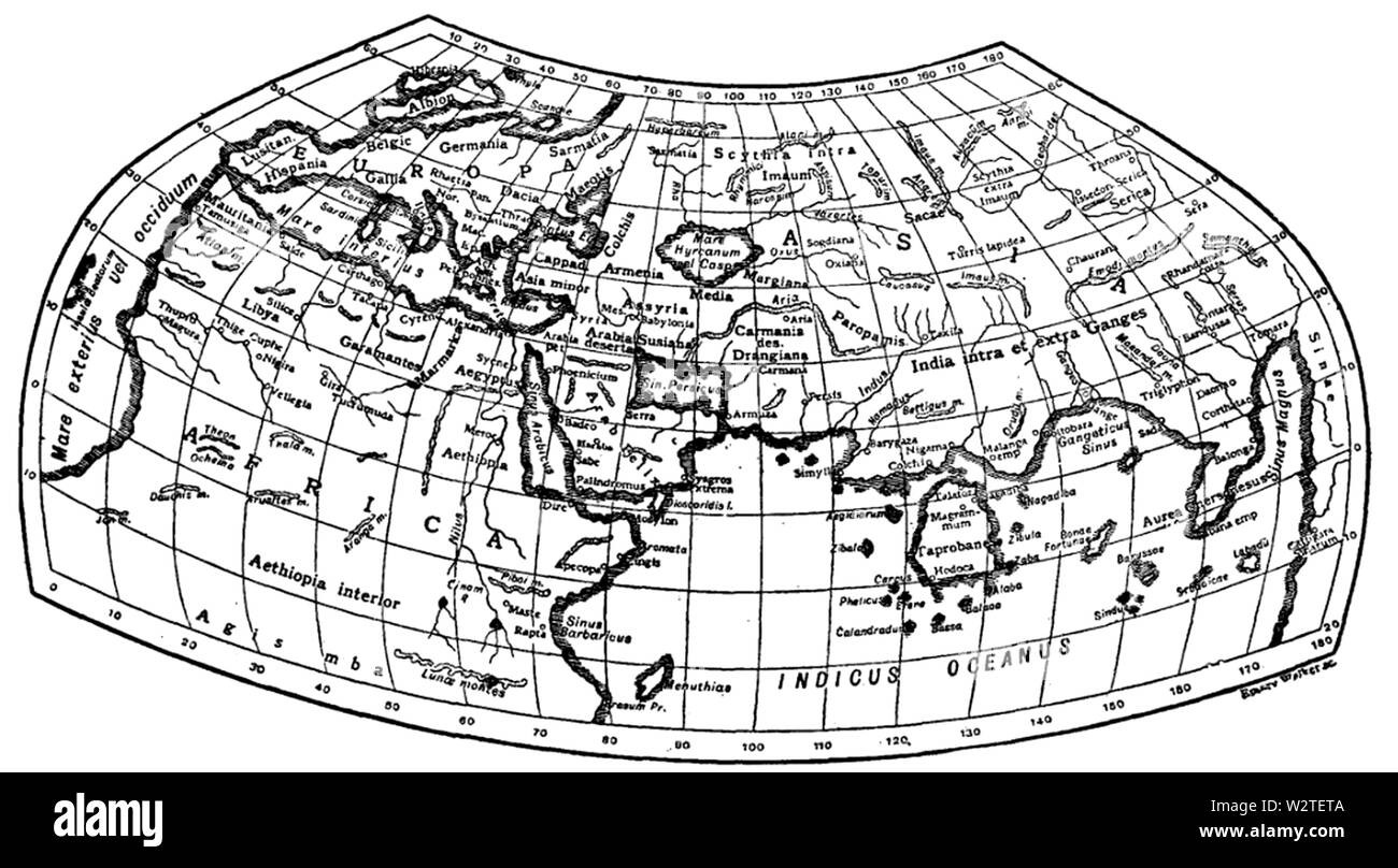 EB 1911 Ptolemy's Map Stock Photo