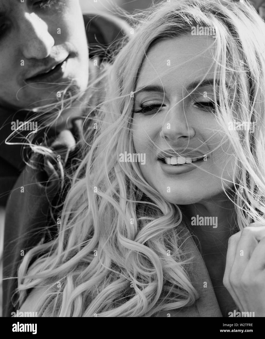Romantic couple enjoying date Black and White Stock Photos & Images - Alamy