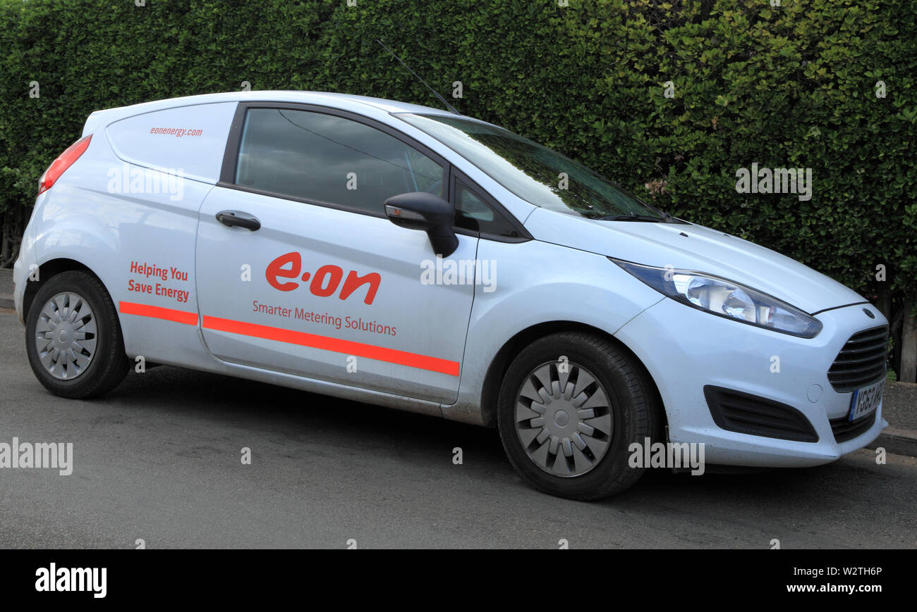 e-on, energy company, E ON, electricity supplier, power, vehicle, van, England, UK Stock Photo