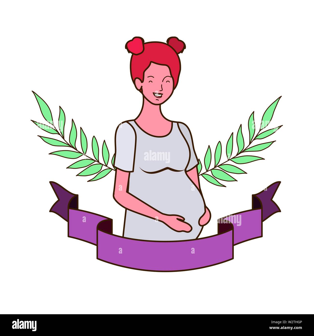 woman pregnant with decorative ribbon Stock Vector Image & Art - Alamy