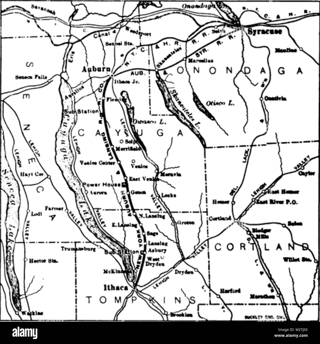 Electric Railway ReviewNew York, Auburn and Lansing Railroad map Stock