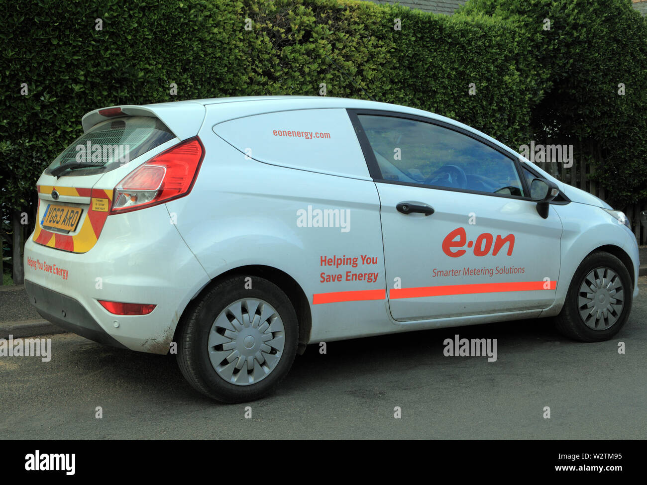 e-on, energy company, E ON, electricity supplier, power, vehicle, van, England, UK Stock Photo