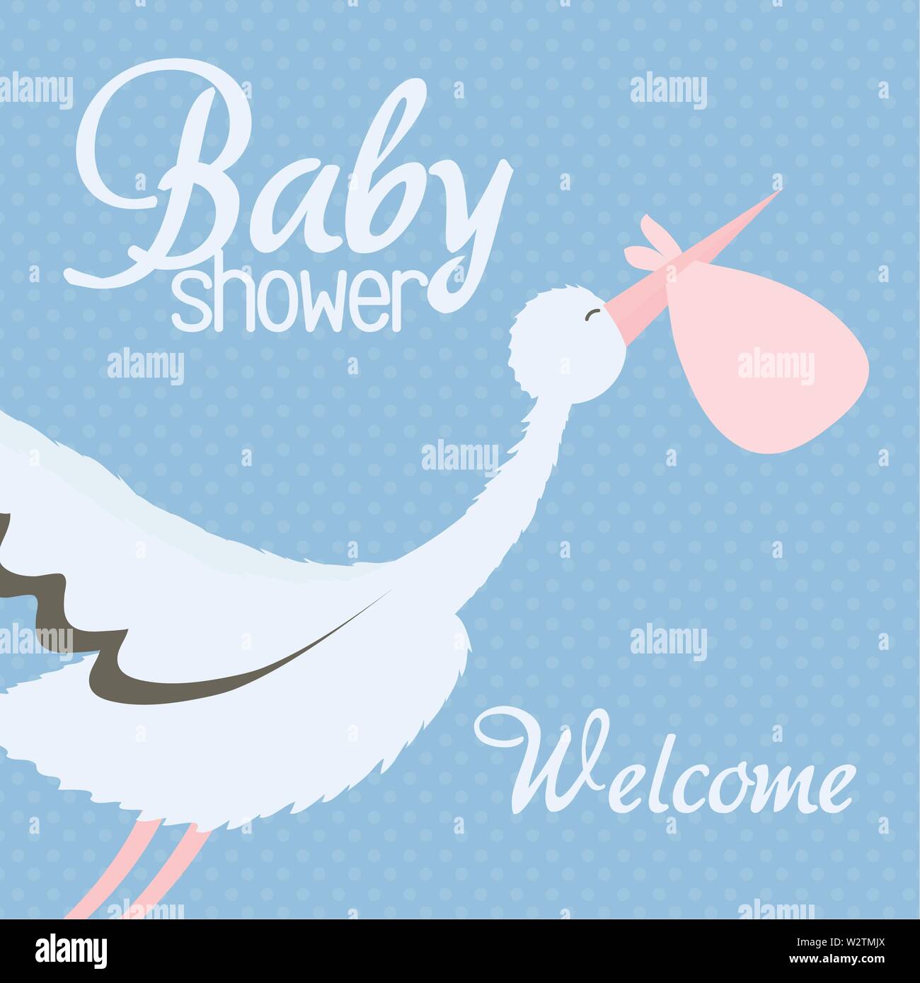 stork bird flying with bag vector illustration design Stock Vector ...