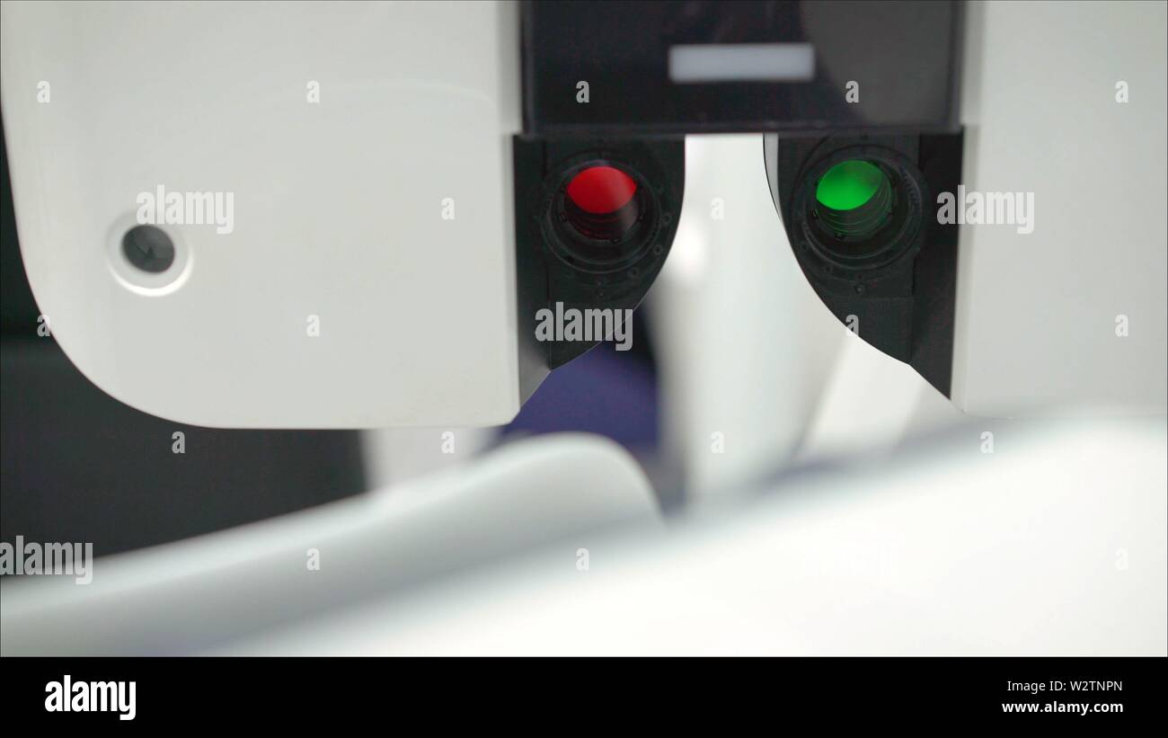 Microscopic apparatus for checking eyesight close-up. Ophthalmology and ...