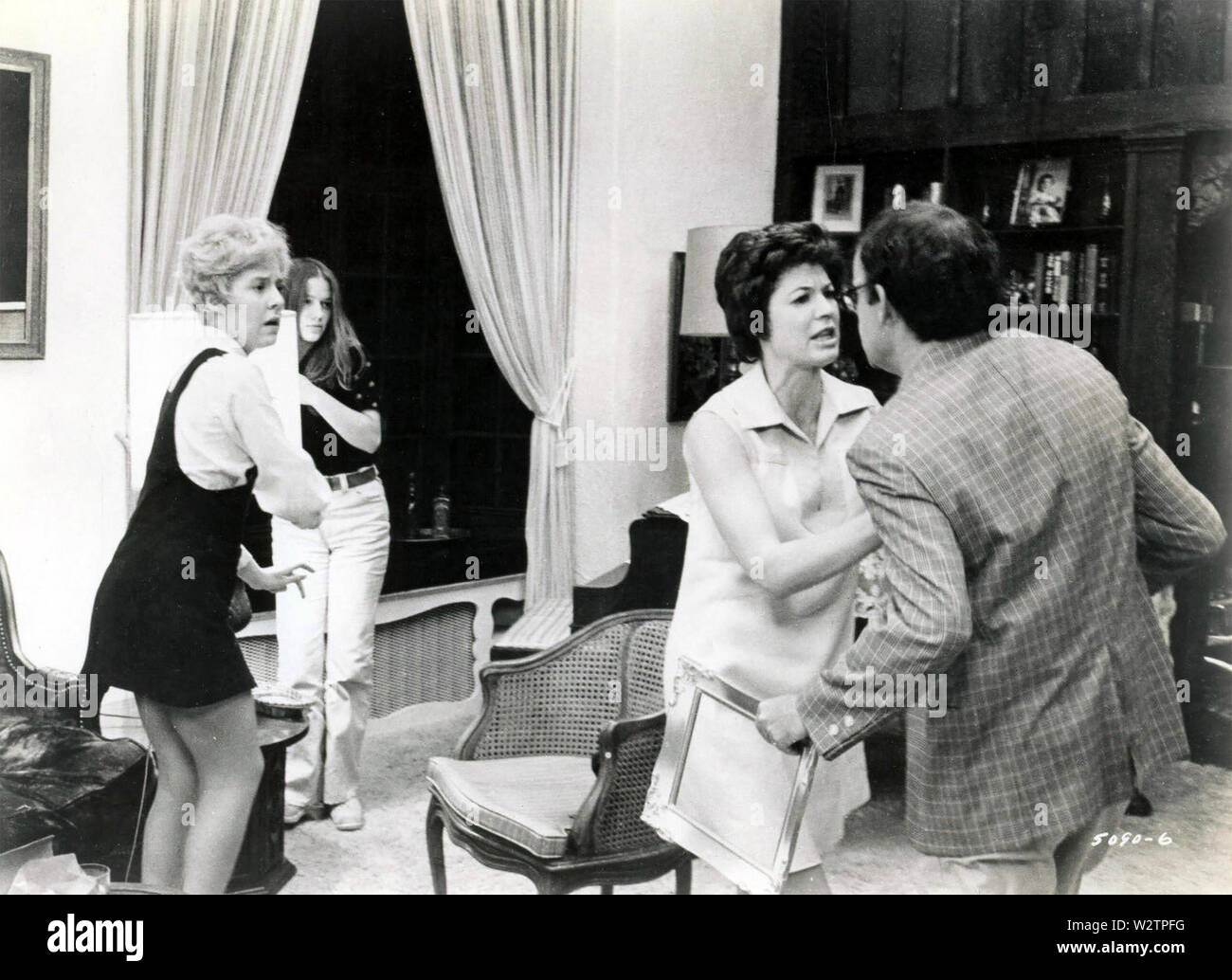 TAKING OFF 1971 Universal Pictures film with Georgia Engel at left and Audra Lindley facing Buck Henry Stock Photo