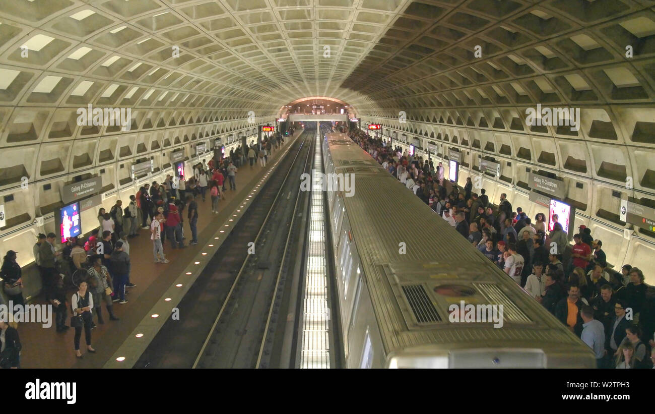 WASHINGTON, DC, USA April, 3, 2017 a train at gallery place metro