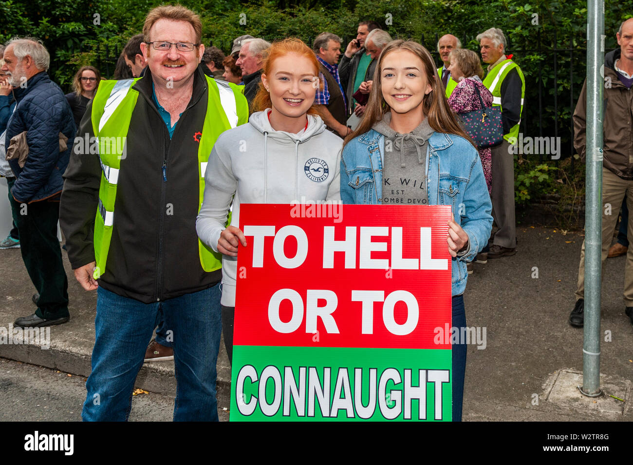 Dublin, Ireland. 10th July, 2019. Thousands of farmers descended on  Leinster House today in protest at the Mercosur Deal which farmers claim  will be the final nail in the coffin for their