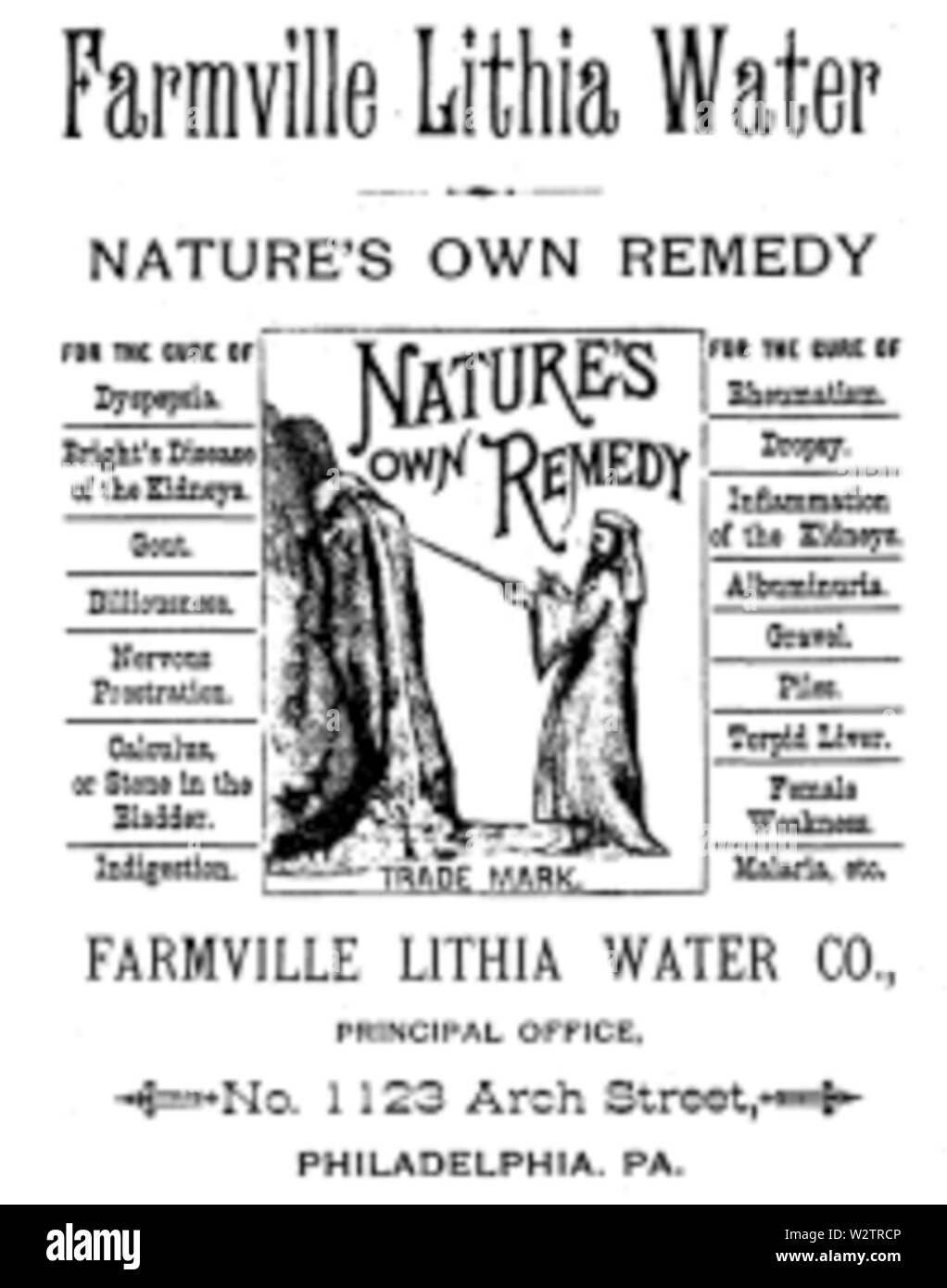 Farmville Lithia Springs Water Advertisement from Philadelphia Stock
