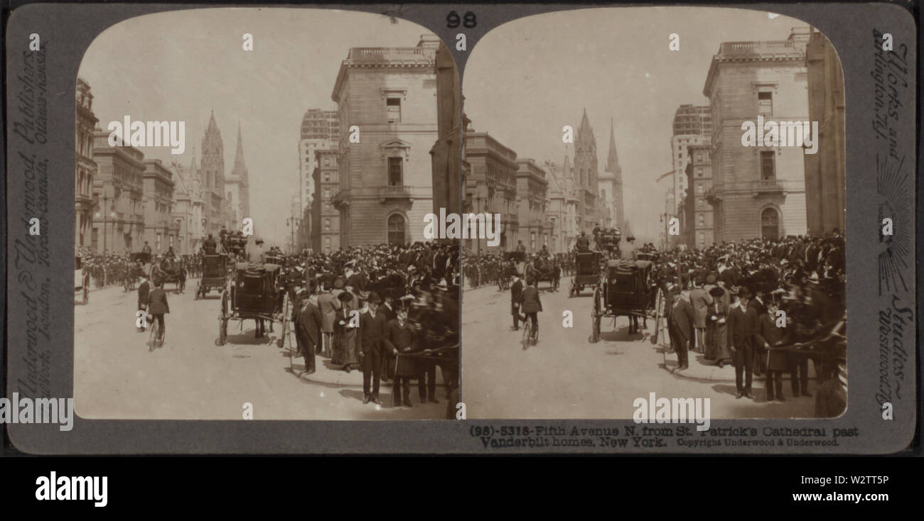 Fifth Avenue North from St Patrick's Cathedral past Vanderbuilt homes