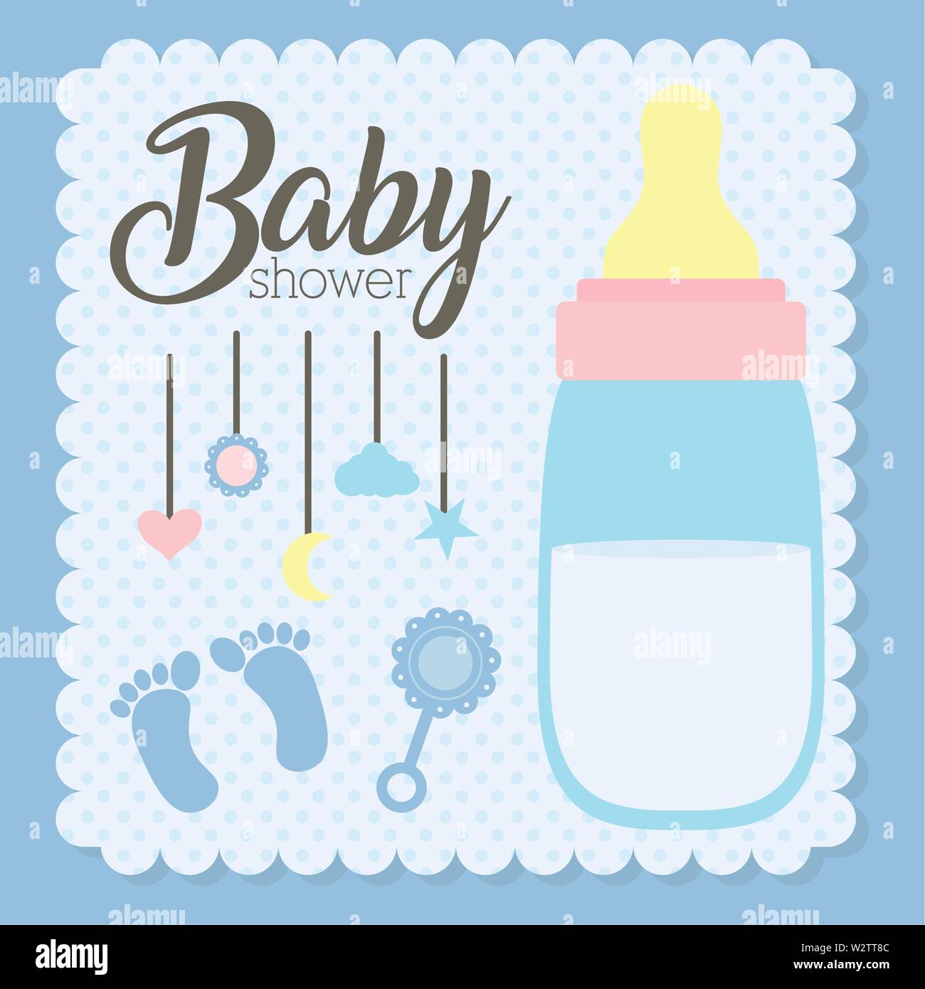 baby bottle milk and accessories icons vector illustration design Stock Vector