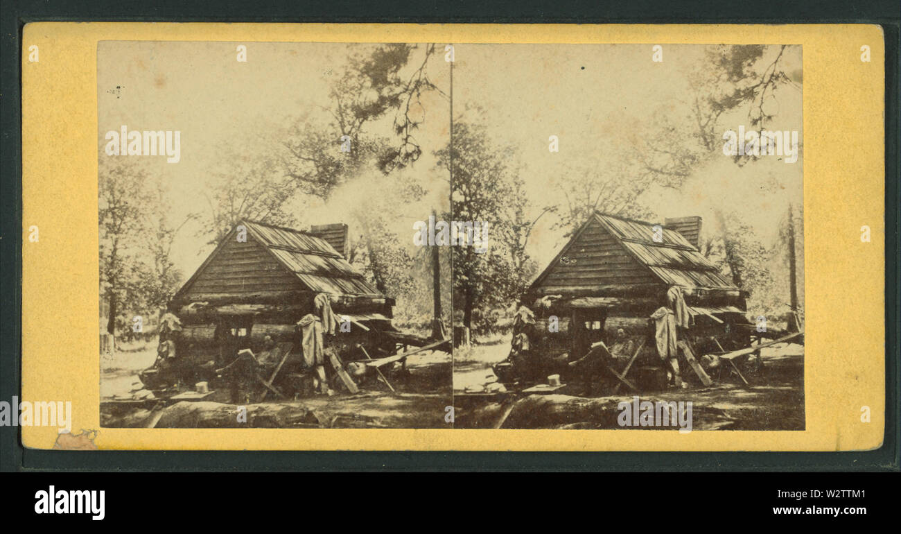 First Log Cabin, Yosemite Valley, from Robert N Dennis collection of ...