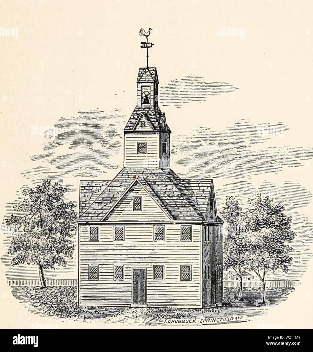 First Meetinghouse of West Springfield, built 1702 Stock Photo Alamy