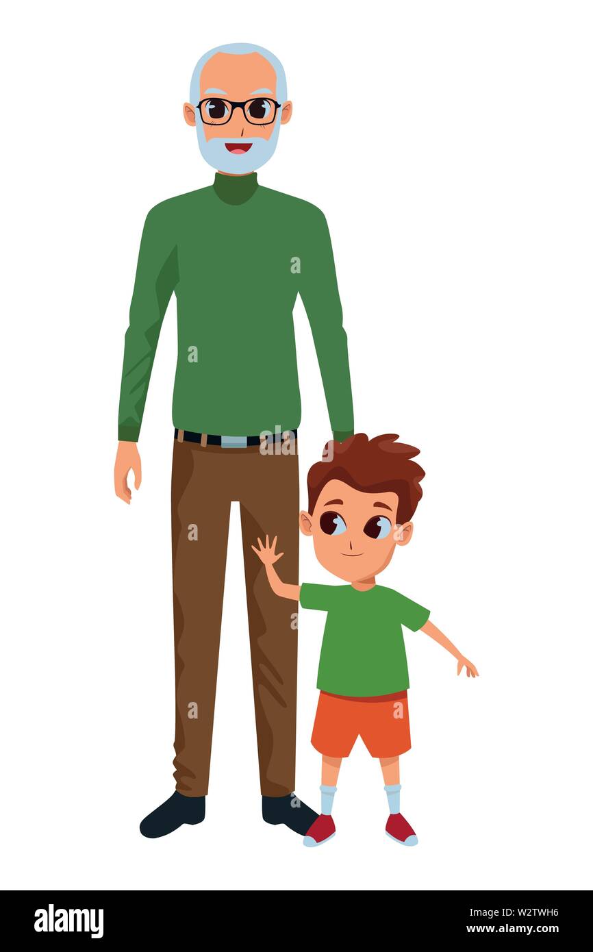 Grandfather grandson holding hands Stock Vector Images Alamy
