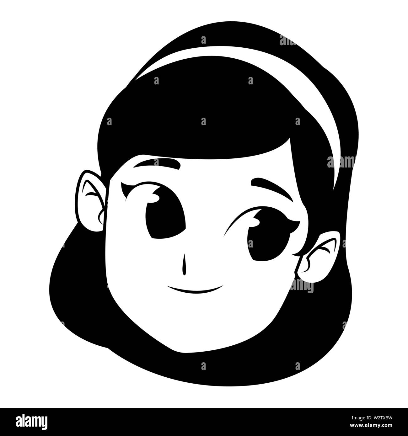 girl smiling and happy in black and white Stock Vector Image & Art - Alamy