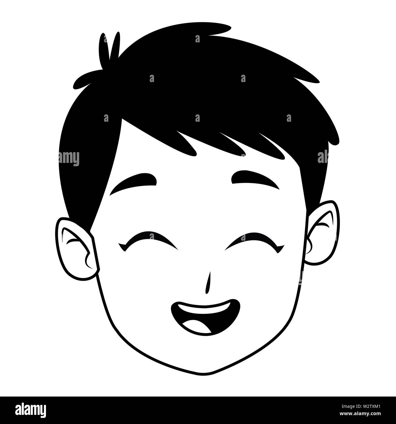 child smiling and happy in black and white Stock Vector Image & Art - Alamy