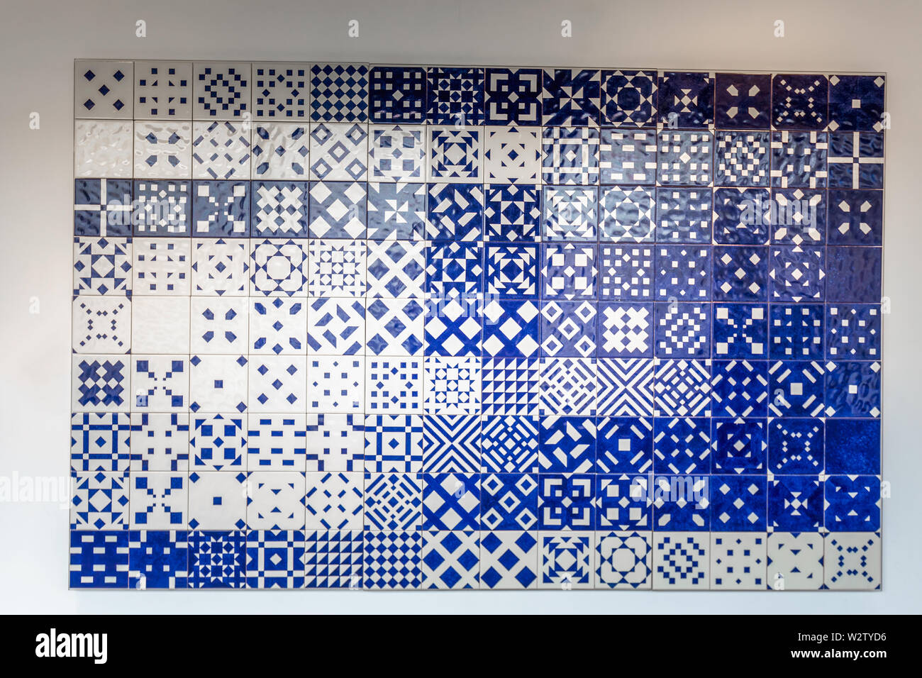 Typical traditional decoration of the facades in Lisbon. Traditional