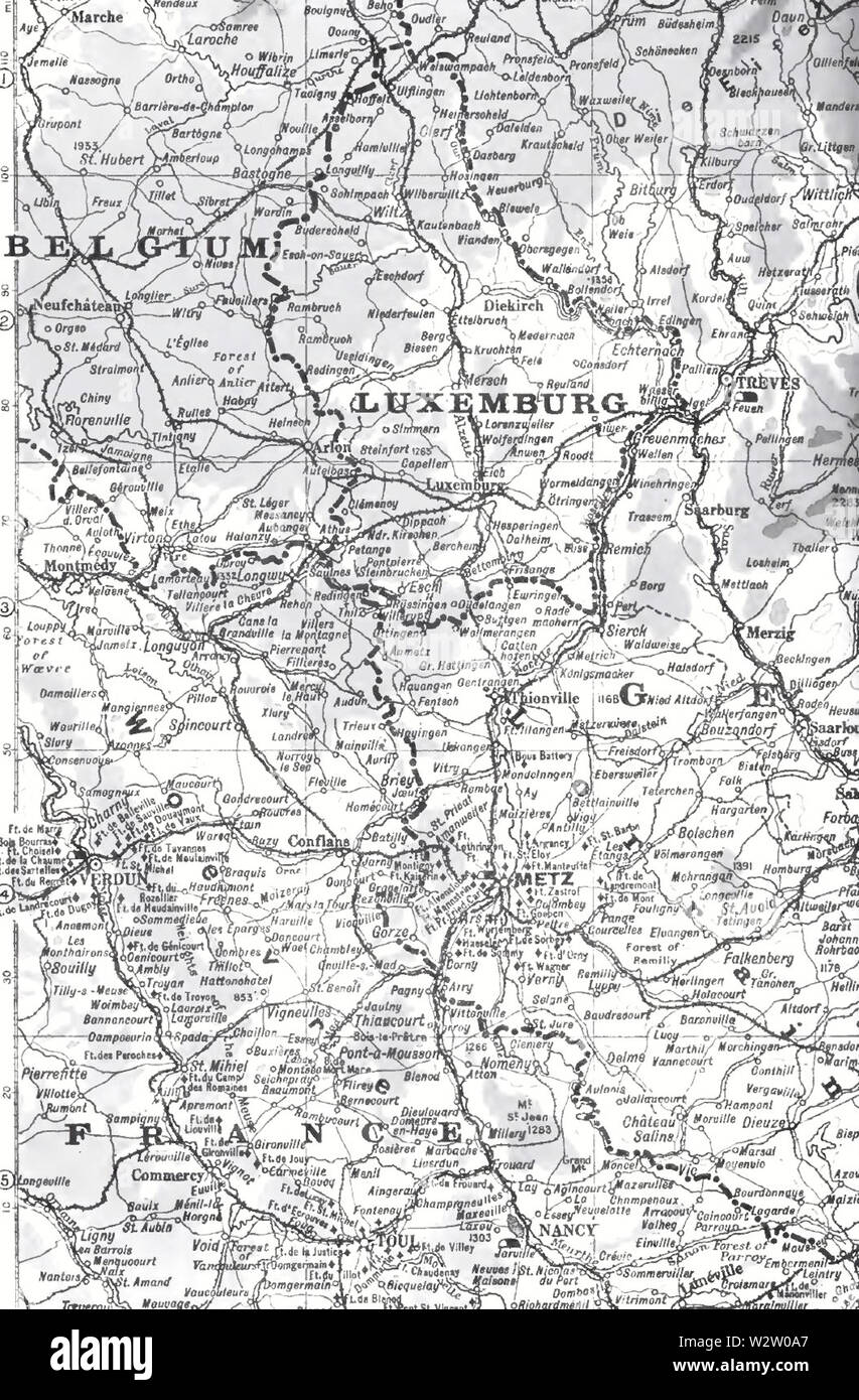 French German border, 1914 Stock Photo