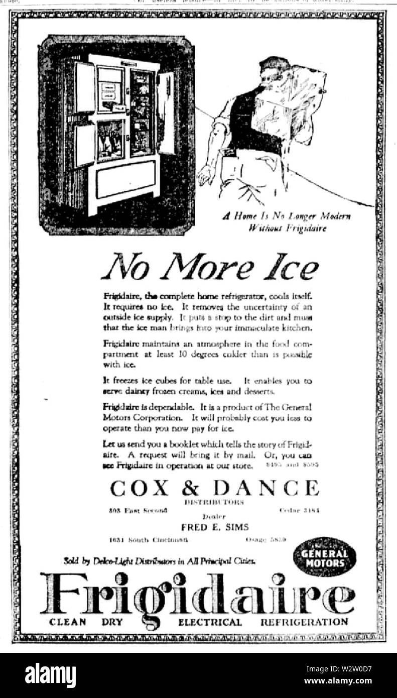 Frigidaire iceless fridges 1922 Stock Photo