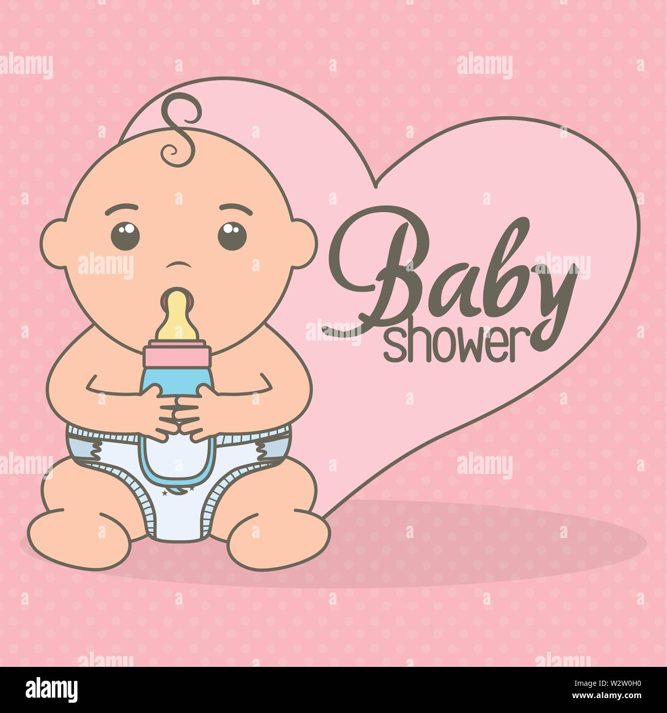 cute little baby boy with bottle milk vector illustration design Stock ...